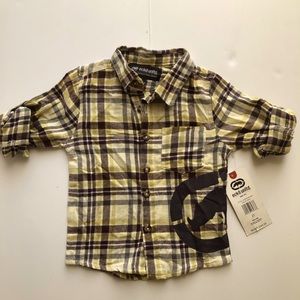 Toddler Boy's Ecko Unltd Brown Plaid Shirt 2T